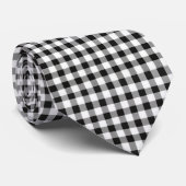 Gingham Black White Classic Tie ネクタイ (ロール)