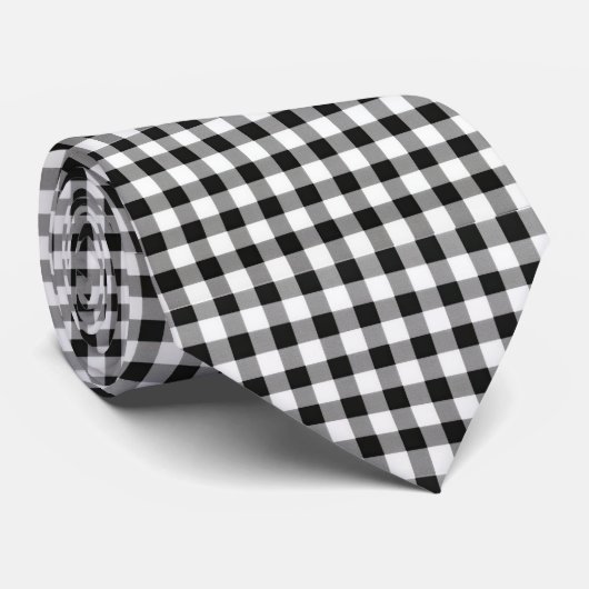 Gingham Black White Classic Tie ネクタイ (ロール)