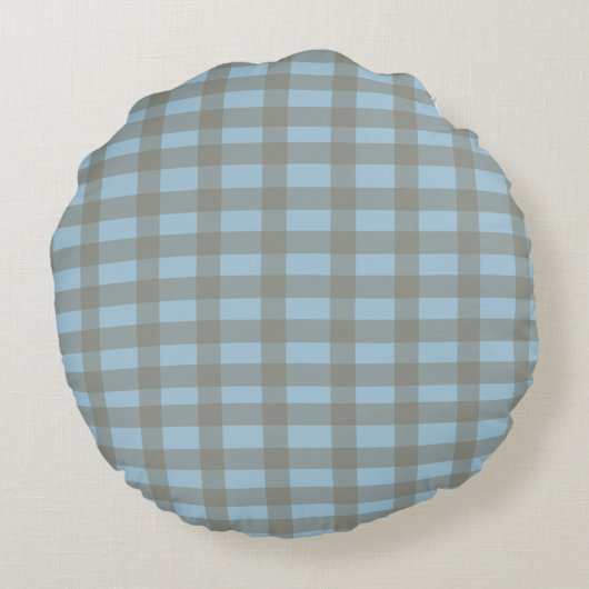 Gingham Blue  ラウンドクッション (裏面)