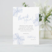 Gingham Blue Bow Baby Shower Thank You Card サンキューカード (スタンド正面)