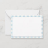 Gingham Blue Simple Modern Thin Border ノートカード (裏面)