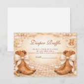 Gingham Boots And Bows Diapper Raffle エンクロージャーカード (正面/裏面)