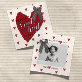 Gingham Bow Red Valentine's Classroom Photo Card ノートカード
