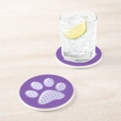 gingham cat paw - purple コースター (側面)