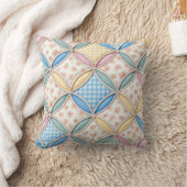 Gingham Cathedral Window Quilt Design クッション (ブランケット)