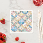 Gingham Cathedral Window Quilt Design スタンダードカクテルナプキン (インサイチュ)