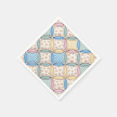 Gingham Cathedral Window Quilt Design スタンダードカクテルナプキン (角)