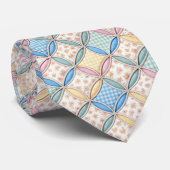 Gingham Cathedral Window Quilt Design ネクタイ (ロール)