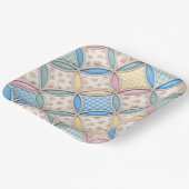 Gingham Cathedral Window Quilt Design ペーパープレート (傾斜あり)