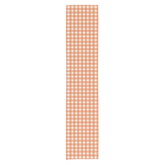 Gingham Charm Orange ショートテーブルランナー (正面)