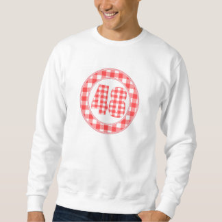 gingham check 48 circular RED スウェットシャツ