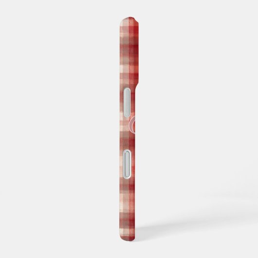 Gingham Check Love Ribbon Phone Case iPhone 16ケース (右側面)