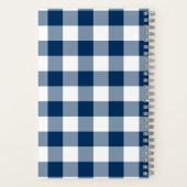 Gingham Check Navy Personalized Journal Notebook ノートブック (裏面)