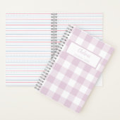 Gingham Check Pink Personalized Journal Notebook ノートブック (内側)