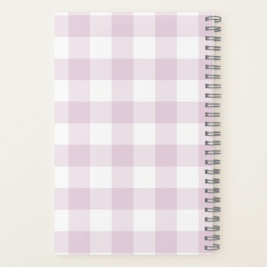 Gingham Check Pink Personalized Journal Notebook ノートブック (裏面)