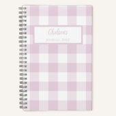 Gingham Check Pink Personalized Journal Notebook ノートブック (正面)