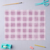 Gingham Checks Dusty Pink White Pattern Decoupage 薄葉紙 (クラフト)