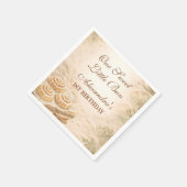 Gingham Cinnamon Bakery Little Bun 1st Birthday スタンダードカクテルナプキン (角)