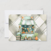 Gingham Clothesline Locally Grown Baby Shower サンキューカード (裏面)