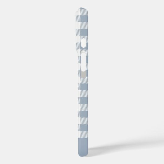 Gingham Coastal Plaid Preppy Check Blue White Name Case-Mate iPhoneケース (裏面 / 左)