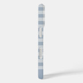 Gingham Coastal Plaid Preppy Check Blue White Name Case-Mate iPhoneケース (裏面 / 右)