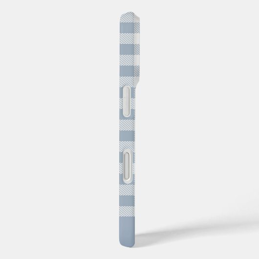 Gingham Coastal Plaid Preppy Check Blue White Name Case-Mate iPhoneケース (裏面 / 右)