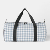 Gingham Coastal Preppy Check Blue White Monogram ダッフルバッグ (裏面)