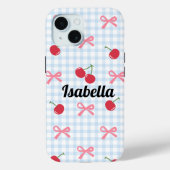 Gingham Coquette Bow Cherry iPhone Case Case-Mate iPhoneケース (裏面)