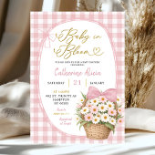Gingham Coquette Daisy Baby in Bloom Baby Shower 招待状