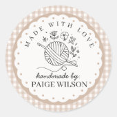 Gingham Crochet  ラウンドシール (正面)