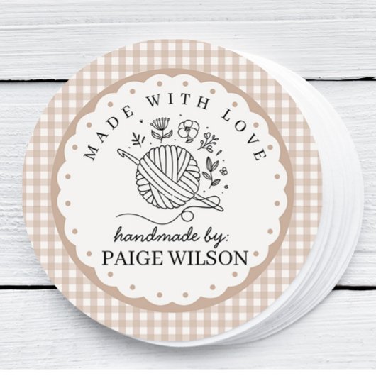 Gingham Crochet  ラウンドシール