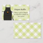 gingham Diapers / wipes raffle Bbq baby Shower エンクロージャーカード (正面/裏面)