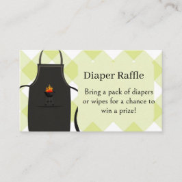 gingham Diapers / wipes raffle Bbq baby Shower エンクロージャーカード