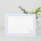 Gingham Dog Baby Boy | Nursery of Stationery サンキューカード (スタンド正面)