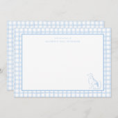 Gingham Dog Baby Boy | Nursery of Stationery サンキューカード (正面/裏面)