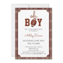 Gingham Football Baby Shower