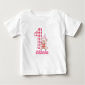 Gingham Giggles & Teddy Cuddles! ベビーTシャツ (正面)