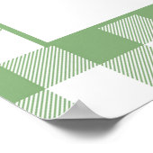 Gingham Green Plaid Baby Shower Welcome Sign ポスター (角)