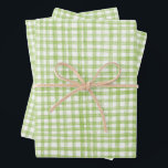 Gingham Hand-Drawn Modern Cute Green White Preppy ラッピングペーパーシート<br><div class="desc">Perfect cute custom gift wrap for a fun party! Hand made art for you! Perfect for christmas holidays, summery brunch or picnic themed bridal shower, bachelorette party, easter, engagement party, holidays or birthday. FULLY CUSTOMIZABLE! Click "edit using design tool" to adjust the fonts, colors and placements. THANK YOU FOR SUPPORTING...</div>