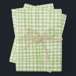 Gingham Hand-Drawn Modern Cute Green White Preppy ラッピングペーパーシート<br><div class="desc">Perfect cute custom gift wrap for a fun party! Hand made art for you! Perfect for christmas holidays, summery brunch or picnic themed bridal shower, bachelorette party, easter, engagement party, holidays or birthday. FULLY CUSTOMIZABLE! Click "edit using design tool" to adjust the fonts, colors and placements. THANK YOU FOR SUPPORTING...</div>