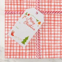 Gingham Hand-Drawn Modern Cute Red White Preppy
