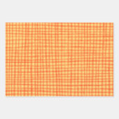 Gingham Hand-Drawn Modern Cute Red Yellow Preppy ラッピングペーパーシート (正面)