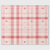 Gingham Hearts • Classic Sweet Valentine Seamless  ラッピングペーパー (フラット)