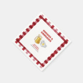 Gingham Huggies Chuggies Beer Diaper Baby Shower  スタンダードカクテルナプキン (角)