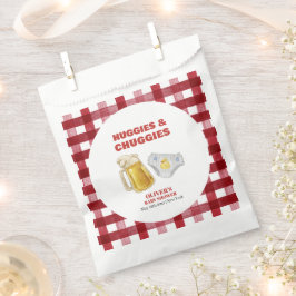 Gingham Huggies Chuggies Beer Diaper Baby Shower フェイバーバッグ