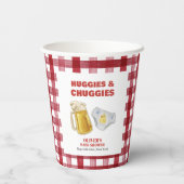 Gingham Huggies Chuggies Beer Diaper Baby Shower  紙コップ (裏面)