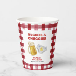 Gingham Huggies Chuggies Beer Diaper Baby Shower 紙コップ
