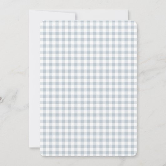 Gingham, little teddy bear birthday  招待状 (裏面)