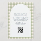 Gingham Locally Grown All in One Baby Shower 招待状 (裏面)