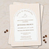 Gingham Love Is Brewing Coffee Bridal Shower 招待状